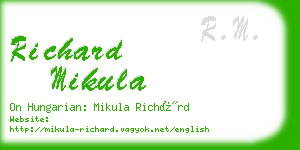richard mikula business card
